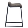 thumbnail image 1 of homeroots kitchen & dining 388561 Brown Leather and Dark Grey Counter Stool, 1 of 1
