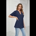 thumbnail image 4 of Camisas de Corta Abullonadas de Verano Azul Marino S, 4 of 8