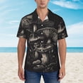 thumbnail image 2 of Fotbe Monochrome Mushroom Artwork Camisa Hawaiana para Hombre Unisex – Camisa Casual de Verano con Botones de Manga Corta de Algodón y Lino,3X-Large, 2 of 7