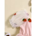 thumbnail image 5 of Bagilaanoe Toddler Baby Girl Summer Dress Strawberry Embroidery Puff Sleeve A-line Princess Dresses + Headband 12M 18M 24M 3T 4T 5T Kid Patchwork Tulle Skirt, 5 of 8