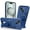 Blue, variant on Compatible for iPhone 15 Magnetic Case, Carbon Fiber Texture Case with Invisible Stand, [Support Wireless Charging] Shockproof Slim Rugged Protective Case for iPhone 15, Gray