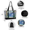 thumbnail image 2 of FORMRS Canvas Laptop Tote Bag for Women with 15.6" Computer Compartments Shoulder Handbag, Pink Seaside, 2 of 7