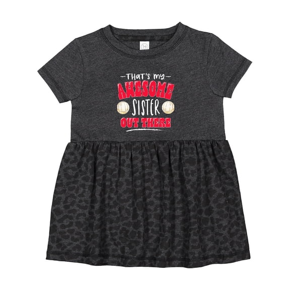 Inktastic That's My Awesome Sister out There with Volleyball Girls Baby Dress
