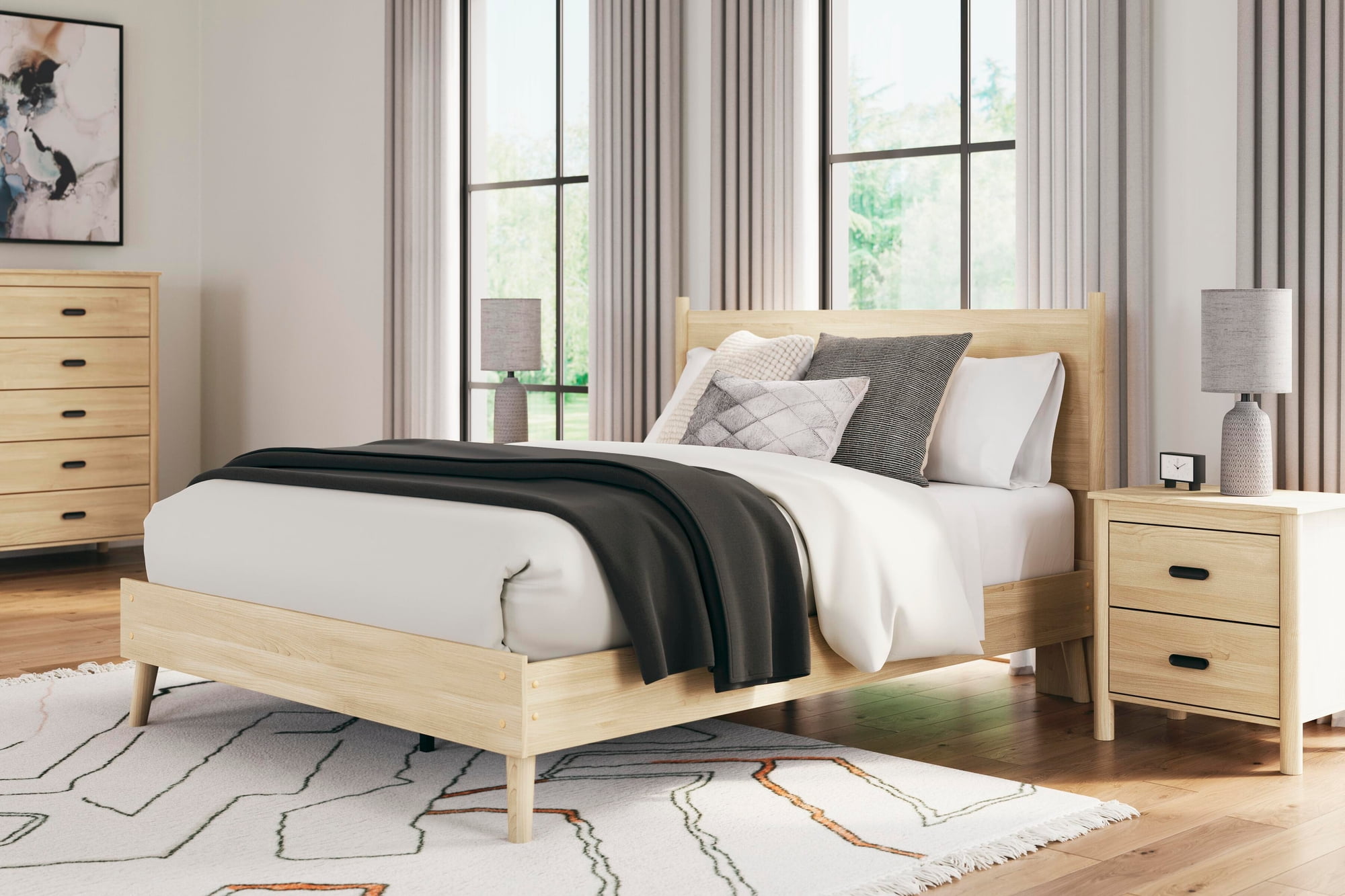 Signature Design by Ashley Cabinella Queen Panel Headboard, Tan
