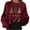 Burgundy, variant on Odeerbi Christmas Crewneck Sweatshirts For Women Spring Autumn 2025 Long Sleeve Printed Sweater Top Beige