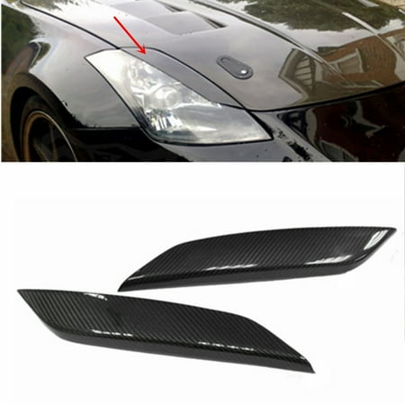 350z Nismo Carbon - Real Carbon Fiber Headlight Eye Lid Eyelids Trim Cover For Nissan 03-08 350Z Z33