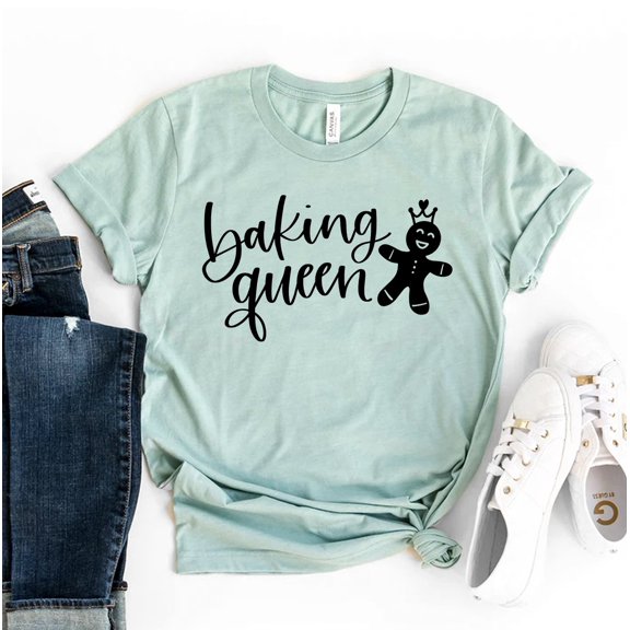 Baking Queen T-shirt Mother's Day Tshirt Mom Life Tee Bakery Shirts Christmas Gift For Chef Cake Maker Top Women's Cooking Shirt