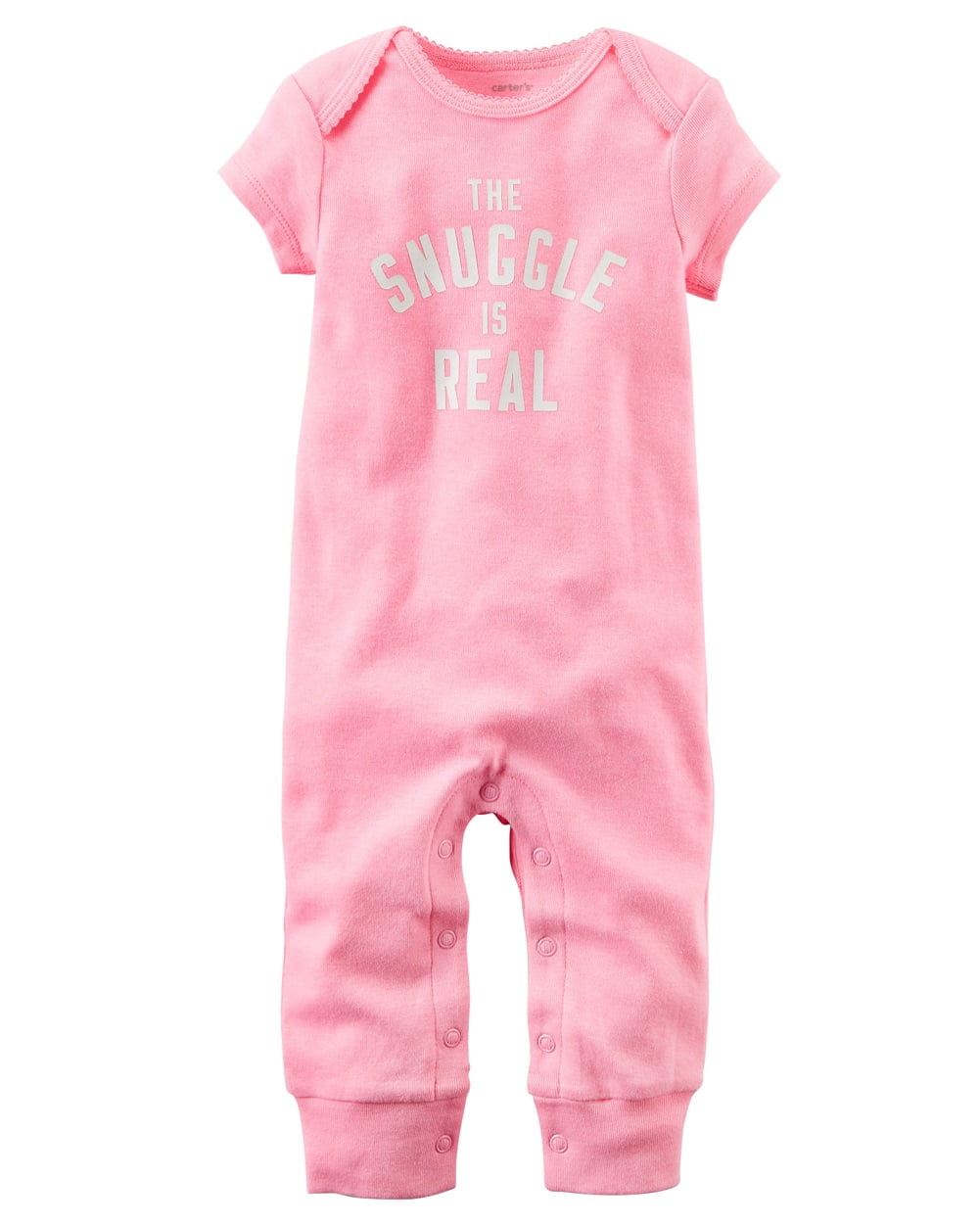 Carter's Baby Girls' Neon The Snuggle Is Real Jumpsuit, 9 Months