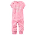thumbnail image 1 of Carter's Baby Girls' Neon The Snuggle Is Real Jumpsuit, 9 Months, 1 of 2