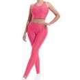 thumbnail image 4 of MixMatchy Women's Two Piece Gym Yoga Racerback Sports Bra With Butt lifting Legging Active Set, 4 of 5
