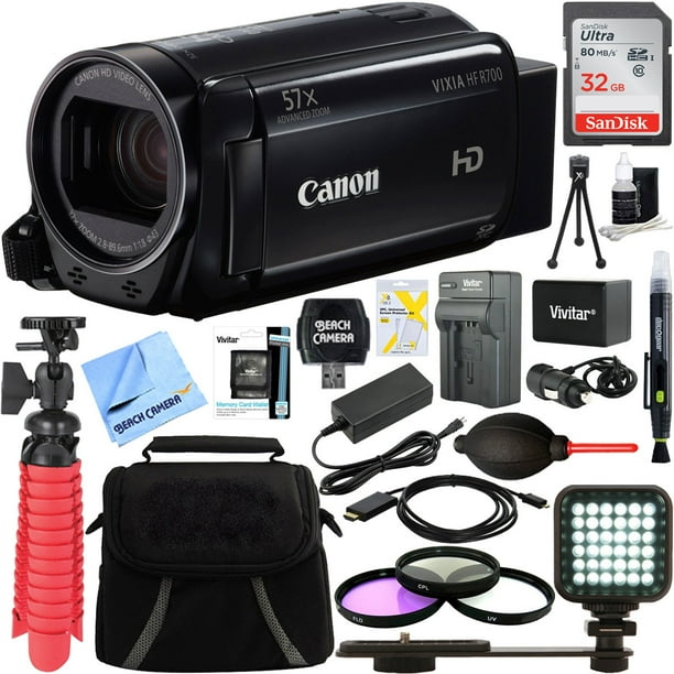 Canon Vixia Hf R700 Full Hd Black Camcorder 32gb Memory Card Bp 727 Battery Kit Accessory Bundle Walmart Com Walmart Com
