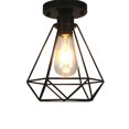 thumbnail image 1 of Negro, 1 paquete de lámpara de techo industrial E27, lámpara de jaula de metal vintage, iluminación de techo con suspensión retro Ø160 mm máx. Pantalla de 40 W para sala de estar, cocina, dormitorio,, 1 of 5