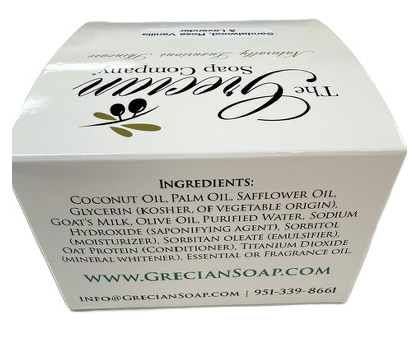 Grecian Soap Co. Goat's Milk Soap 3-Pack, Sandalwood, Rose Vanilla, Lavender, Essential Oil Scented, 3 x 6oz Bars