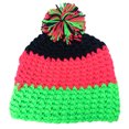 thumbnail image 5 of Empire Cove Winter Tri-Color Knit Beanie with Pom Pom- Lime, 5 of 5