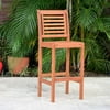 Amazonia Mikonos Brown Eucalyptus Patio Barstool - 1 Piece