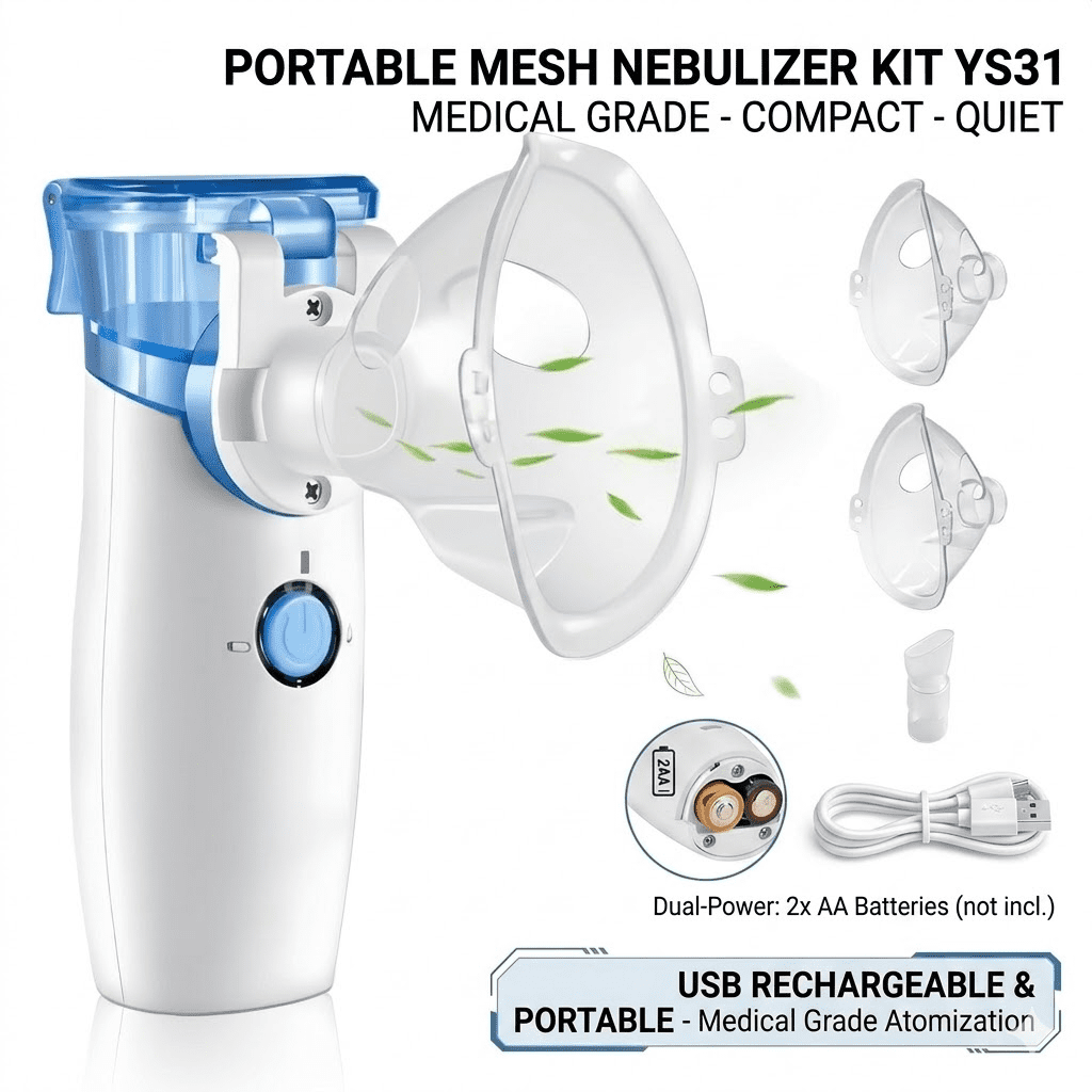 AJZIOJIRO Portable Personal Humidifier Ultrasonic Cool Mist 0.5-5μm Particles Personal Steam Inhaler, Vaporizer for Travel Home Office