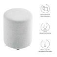 thumbnail image 6 of Callum 16" Round Woven Heathered Fabric Ottoman in Heathered Weave Light Gray, 6 of 8