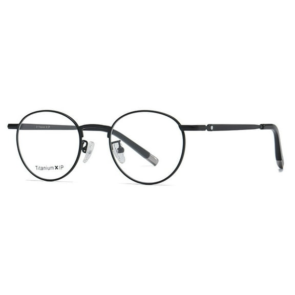 Women Black Titanium Alloy Glasses Frame Men Blue Light Blocking Eyeglasses Frame 49-21-145mm