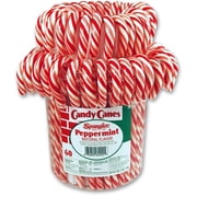 Red and White Peppermint Flavor Large Candy Canes 1-60 Count Jar