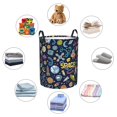thumbnail image 4 of Fuzoiu Colorful Space Print Circular Hamper,Laundry Basket with Handle,Collapsible Laundry,Dirty Clothes Storage Basket,for Bedroom Bathroom Dorm Living Room-Medium, 4 of 6