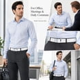 thumbnail image 2 of Men's Automatic Ratchet Belt, 1.38" Wide PU Leather Dress Belt, No-Hole Adjustable Business Belt for Jeans and Dress Pants, Black Brown White - TRISJEM, 2 of 8