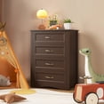 thumbnail image 5 of Aiho Dresser with Drawers, Wood Tall Chest, Built-in Handle Drawers for Bedroom, Home, Living Room, Hallway -Dark Gray, 5 of 12