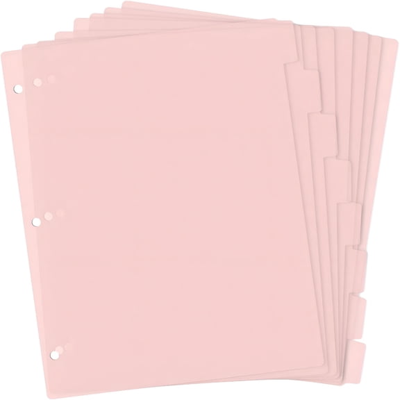 CCOCC 3 Ring Binder Dividers with 8-Tabs,A4 Binder Dividers,Sturdy Plastic Dividers,Aesthetic Dividers for Binder,Suitable for Notebooks and Binders,Tabs for Binder,3 Hole Punch (Pink,A4)