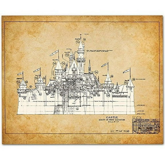 Disneyland Castle - 11x14 Unframed Patent Print - Great Gift for Disney Fan