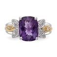 thumbnail image 4 of Sterling Silver & 14K Amethyst and Diamond Ring, 4 of 5