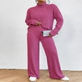 thumbnail image 2 of Pantalon en Tricot Élégant et Pull à Col Roulé à Manches Longues pour Femme, 2 of 7