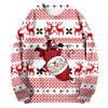 PMUYBHF Chandail à Capuche Homme Graphique Fermeture à Glissière Automne et Hiver Tendance Décontractée Imprimé de Noël Chandail Col Rond Chandails en Molleton Col Rond
