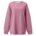 thumbnail image 4 of Sweatshirt for Women Oversized Long Sleeve Pullover Top Crewneck Sweat Shirts (Pink S), 4 of 4