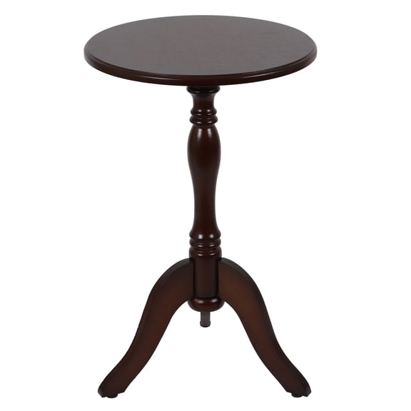 Decor Therapy Chic Pedestal Round Accent Table, 24"x 15"x15" - Aged Cherry