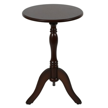 Decor Therapy Chic Pedestal Round Accent Table, 24"x 15"x15" - Aged Cherry