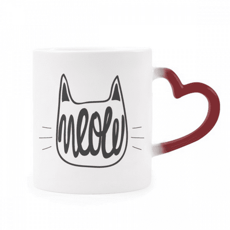 

Mewing Cat Black White Quote Heat Sensitive Mug Red Color Changing Stoneware Cup