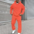 thumbnail image 5 of Men's Tracksuits Men's Tracksuits 2 Piece Set Zip Up Hoodie and Sweatpants Sets Casual Sweat Suits Athletic Tracksuit Outfits Men Jogging Suits Sets XXL Orange, 5 of 7