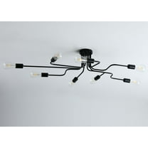 Aiwen 8 Lights Modern Semi Flush Ceiling Lamp Black Chandelier Light Fixture