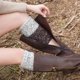 thumbnail image 4 of Qarigey Calentadores de piernas de punto para mujer, diseño de punto de ganchillo, puños para botas, calcetines para botas con forro corto de Ropa, zapatos y accesorios Miscelánea café, 4 of 6