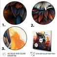 thumbnail image 3 of Designart "Blue and Orange Mysterious Owl IV" Animals Framed Wall Art - Traditional Orange Owl Hallway Framed Wall Art Decor, 3 of 6