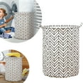 thumbnail image 1 of Stylish Patterned Linen Laundry Hamper Large Open Top Breathable Fabric For Bedroom Bathroom Durable And Easy Design, 1 of 5