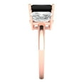 thumbnail image 3 of Clara Pucci 14K Rose Gold 4ct Onyx Three-Stone Ring for Women, 3 of 8