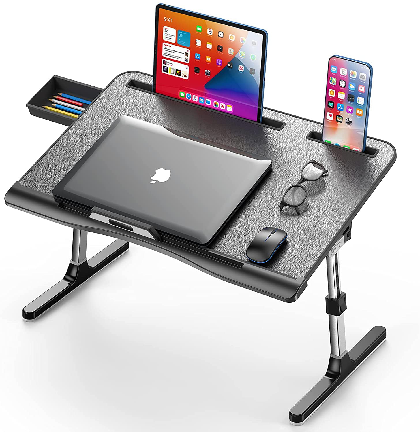 1-2X Portable Foldable Adjustable Laptop Desk Computer Table Stand Tray Sofa Bed 