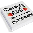 thumbnail image 3 of Zomyto 7x7 IN Farmhouse Strawberries Wooden Box Sign Art Desk Decor Strawberry Patch Decor, 3 of 6