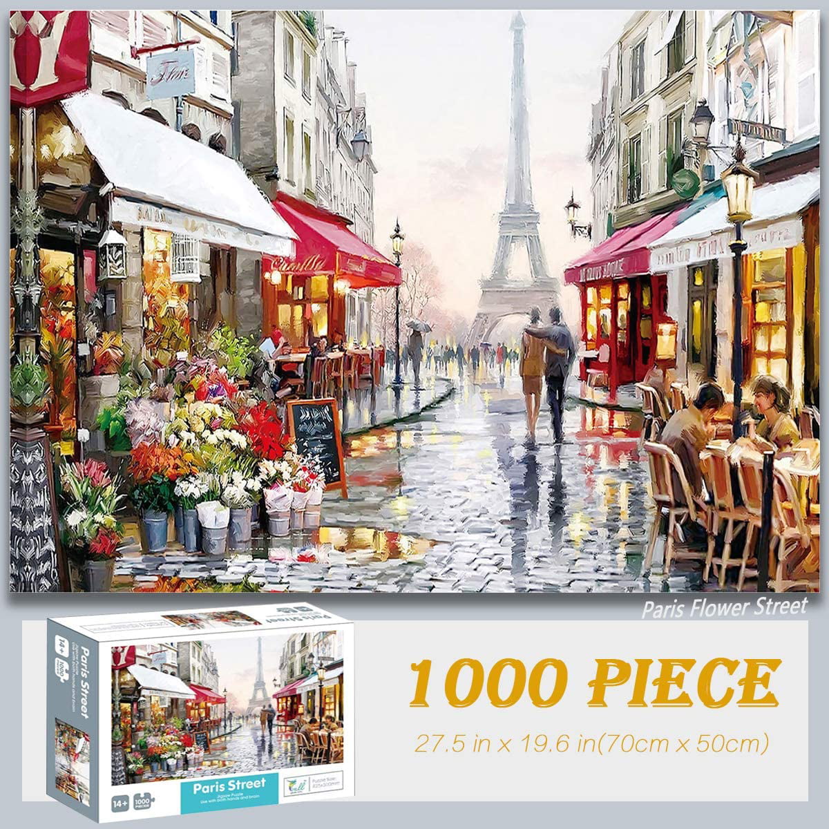 1000PCS Puzzles Jigsaw Flower Street Paris Beautiful Landscape Educational Show 