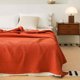 thumbnail image 2 of Manta de tejido gofre: manta ligera, suave, transpirable y lavada, perfecta para el verano; excelente capa para sofá cama, elegante decoración del hogar, 2 of 6