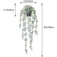 thumbnail image 2 of Xiao Hua 1 pieza de planta colgante artificial de eucalipto falso, planta en maceta, planta colgante para pared, habitación, hogar, interior y exterior, estante decorativo (gris blanco), 2 of 5