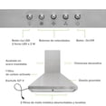 thumbnail image 4 of Campana para cocina de pared piramidal 60 cm Acero Inoxidable, 3 Velocidades, Doble Filtro de malla lavable y Filtro de carbón activado, Luz LED, Extrae y Purifica AVERA CEP60, 4 of 10