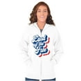 thumbnail image 3 of American Land of the Free Patriotic Zip Up Hoodie Men's Women's Brisco Brands M, 3 of 6