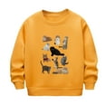 thumbnail image 2 of SGFCWSX Girls Fleece Pullover Fashion Print Sweatshirt Kids Thermal Sweatshirts Yellow Size 7-8T, 2 of 5