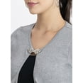 thumbnail image 6 of Moomaya Knitted Casual Shrug , Long Sleeves Solid Cardigan With Brooch Closure, 6 of 8